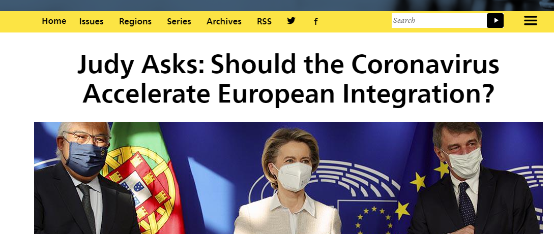 Should the Coronavirus Accelerate European Integration?